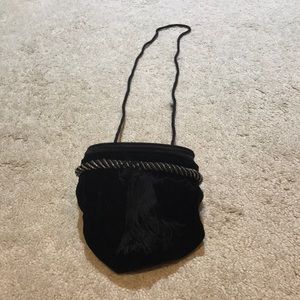 Black velvet evening bag